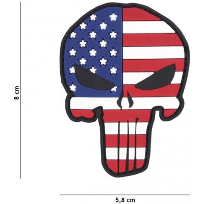 101 Inc. Company Nášivka na suchý zip Punisher USA (plast 3D) - full color (101 INC)