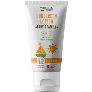 WoodenSpoon opalovací tělové mléko v tubě Baby & Family SPF30 150 ml