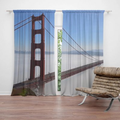 Sablio Závěs Golden Gate v mlze: 2ks 140x250cm – Hledejceny.cz