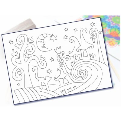 Radost v písku Šablona na pískování pohádková krajina A5 148 x 210 mm – Hledejceny.cz