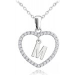 Minet Stříbrný písmeno v srdíčku M se zirkony JMAS900MSN45 – Sleviste.cz