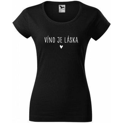 Dámské tričko Víno je láska Černá