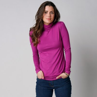 Blancheporte Rolákové tričko purpurová – Zboží Mobilmania