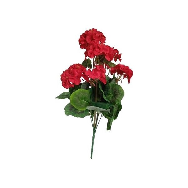 Květina Umělá květina Muškát červená, 47 cm