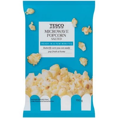 Tesco Popcorn do mikrovlnné trouby solený 100 g – Zboží Dáma