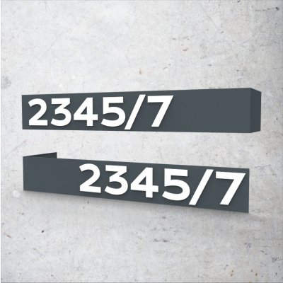 Domovní číslo - ROHOVÁ DESKA - KLASICKÁ - 5 číslic + LOMÍTKO - 8 cm – Sleviste.cz