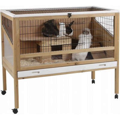 Kerbl 82725 Indoor Deluxe Klec pro malá zvířata dřevo 115 x 60 x 92,5 cm – Zboží Dáma