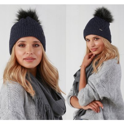 Fashionweek dámská zimní čepice s bambulí Jenot ZIZI-P15 tmave modry – Hledejceny.cz