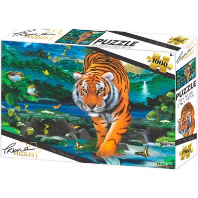 PRIME 3D Puzzle Tygr na lovu 1000 ks – Zboží Mobilmania