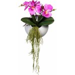 Gasper Umělá květina Orchidej v závěsné váze, tmavě růžová, 25 cm – Sleviste.cz
