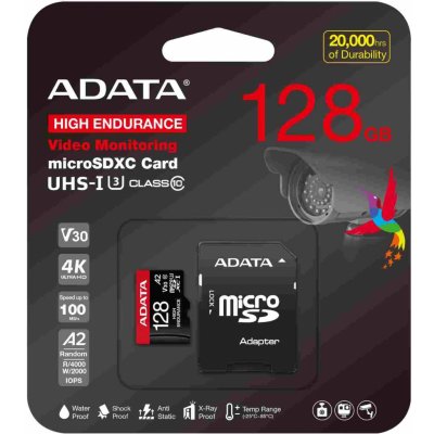 Adata Micro SDXC 128GB High Endurance AUSDX128GUI3V30SHA2-RA1 – Zboží Živě