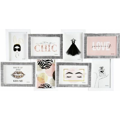 Fotorámečky na více fotografií, 60 × 32 cm, multi, bílo-stříbrný MULTIRAMBB164126021 – Hledejceny.cz