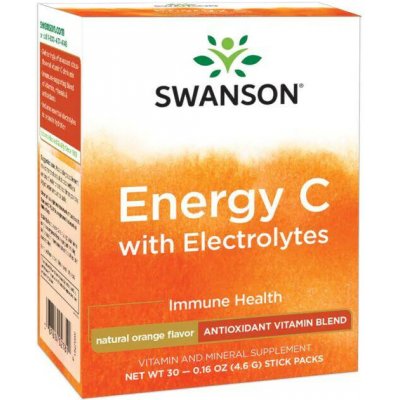 Swanson Energy C with Electrolytes pomeranč 4,6 g x 30 sáčků – Hledejceny.cz