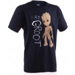 CurePink pánské tričko Guardians Of The Galaxy 2 Strážci Galaxie 2 I Am Groot Scribbles černé – Zboží Mobilmania