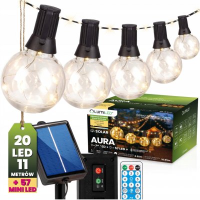 Solární světelný řetěz Lumiled 1055 cm černý – Hledejceny.cz