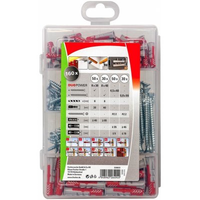Fischer Profi-Box Sada hmoždinek DuoPower a šroubů, 160-dílná – Hledejceny.cz