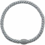 KKNEKKI Gumička do vlasů Kknekki Slim Silver Glitter, stříbrná barva, textil – Zboží Mobilmania