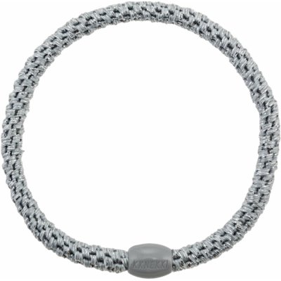 KKNEKKI Gumička do vlasů Kknekki Slim Silver Glitter, stříbrná barva, textil – Zboží Mobilmania