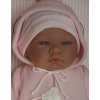 Panenka Asivil Realistické miminko MARÍA v růžovém kabátku s kapucou