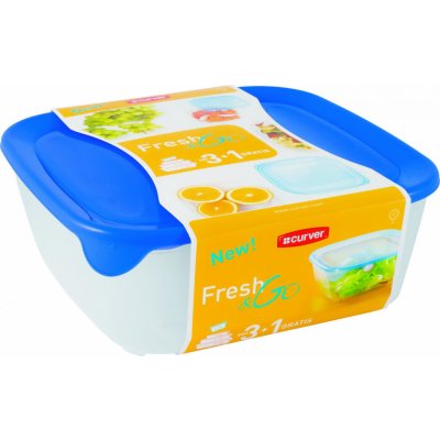 Curver Sada dóz 08560-051 Frech&Go čtverec 3 x 1,2 l – Zboží Mobilmania