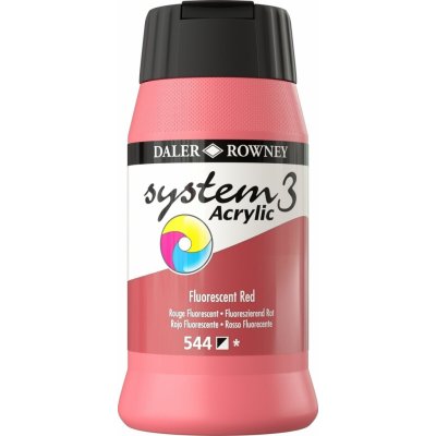 Daler Rowney System3 akrylová barva Fluorescent red 500 ml 1 ks – Zboží Dáma