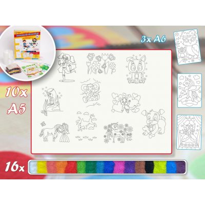 Radost v písku Velká sada PRO HOLKY 3 Barevné pískování obrázků – Zboží Dáma