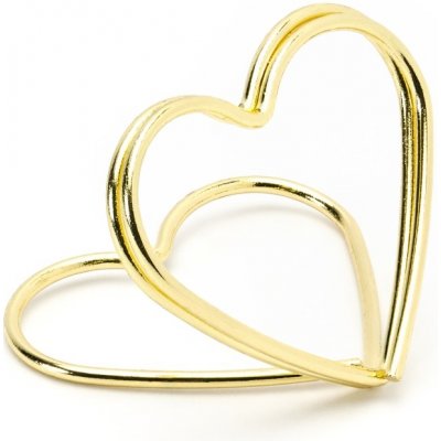 Stojánky na jmenovky ve tvaru srdce zlaté 10 ks – Sleviste.cz