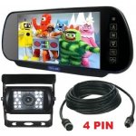 LCD do auta ve zpětném zrcátku 7" palců 4 pin + couvací kamera Truck c107bccd + kabel 15m – Zboží Živě