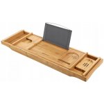 SONGMICS Podnos na vanu bambusový přírodní 75-109cm – Zboží Dáma