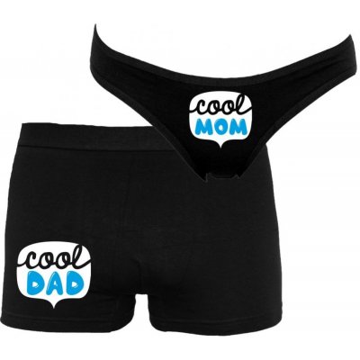 Bastard.cz Párové spodní prádlo Boxerky a kalhotky Cool mom cool dad Chlapeček Černá – Hledejceny.cz