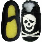 Carozoo Kožené capáčky s gumovou podrážkou pirát Černá – Sleviste.cz