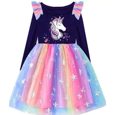Vikita dívčí šaty s dlouhým rukávem Winter modré jednorožec – Zbozi.Blesk.cz