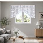 Dekorační oblouková krátká záclona na žabky NORA 100 bílá 400x100 cm MyBestHome – Hledejceny.cz