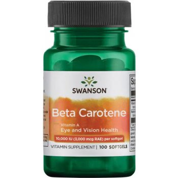 Swanson Beta Karoten Vitamín A 10000 iu 100 kapslí