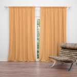 Sablio Závěs Bílé čárky na oranžové: 2ks 140x250cm – Hledejceny.cz