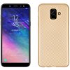 Pouzdro a kryt na mobilní telefon Samsung Pouzdro JustKing plastové s texturou karbonu Samsung Galaxy A6 2018 - zlaté