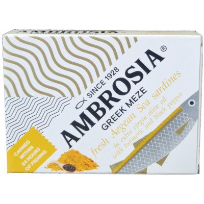 Vialco Ambrosia sardinky v extra panenském olivovém oleji s kurkumou a černým pepřem 95 g – Hledejceny.cz