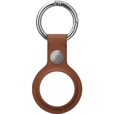 AirTag klíčenka AlzaGuard Genuine Leather Keychain pro Airtag sedlově hnědá (AGD-AKL003C) – Zboží Mobilmania