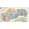 Nástěnné mapy Excart Maps Slovensko - nástěnná administrativní mapa 246 x 128 cm Varianta: bez rámu v tubusu, Provedení: laminovaná mapa v lištách