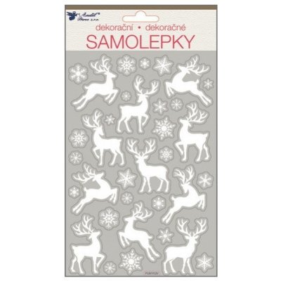 Anděl Samolepky bílé s glitry 25 x 14 cm jeleni 10364 – Hledejceny.cz