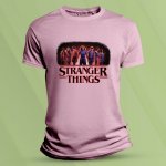 Sandratex Dětské tričko s potiskem Stranger Things Parta z Hawkins Růžová – Sleviste.cz