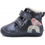 D.D.Step W070-52624 dětské barefoot zimní boty s kožíškem ptáček modrý – Hledejceny.cz