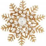 Biju vánoční brož vločka ozdobená bílými perličkami zlatá 9001753 – Zboží Dáma Biju vánoční brož vločka ozdobená bílými perličkami zlatá 9001753 – Zboží Dáma