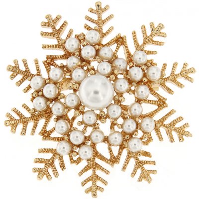 Biju vánoční brož vločka ozdobená bílými perličkami zlatá 9001753 – Zboží Dáma Biju vánoční brož vločka ozdobená bílými perličkami zlatá 9001753 – Zboží Dáma