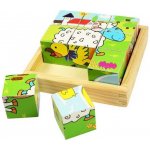 Bigjigs dřevěné obrázkové kostky zvířátka – Hledejceny.cz