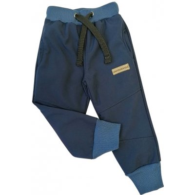 Zimní softshellové kalhoty zateplené beránkem UNIQUE kids tmavě modrá