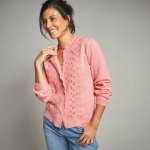 Propínací svetr se stojáčkem růžové dřevo – Zboží Mobilmania