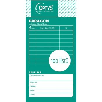 Optys 1070 Obchodní paragon nečíslovaný 100 listů