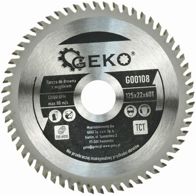 Geko Kotouč pilový s SK plátky 125x22x60T G00108 – Hledejceny.cz