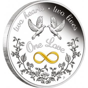 Perth Mint Stříbrná mince One Love Color PROOF 1 Oz